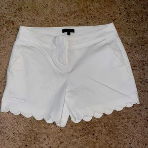 The Limited White scalloped shorts